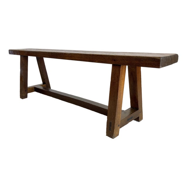 Italian Oak Bench, 1940s For Sale