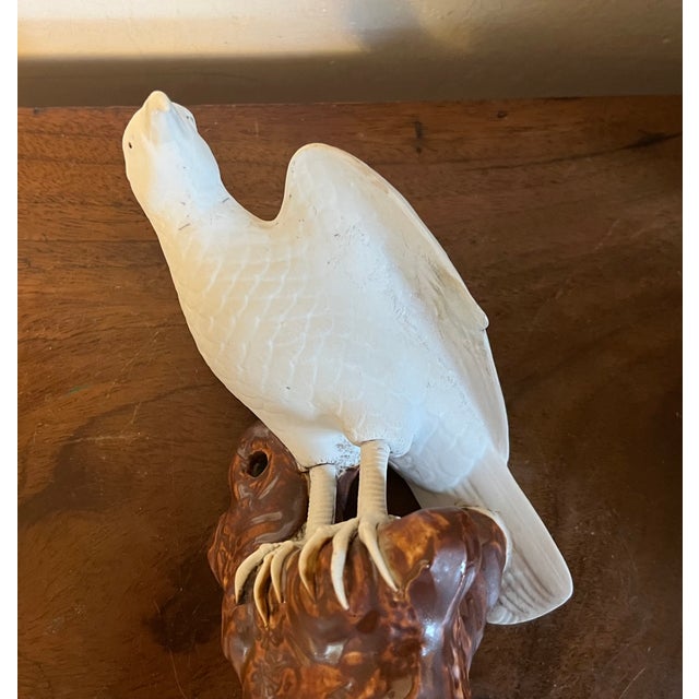 Antique 19th Century Japanese Meiji Porcelain Figure of a Hawk For Sale - Image 9 of 14