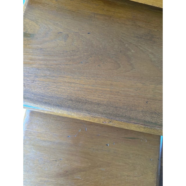 Asian Carved Nesting Side Tables Set of 4 1960s For Sale - Image 10 of 12