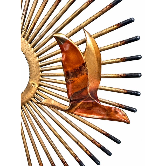 1970s Mid-Century Modern Brutalist Sunburst Bird Wall Sculptures – Exceptional Matching Pair in the Style of Curtis Jeré For Sale In Chicago - Image 6 of 17