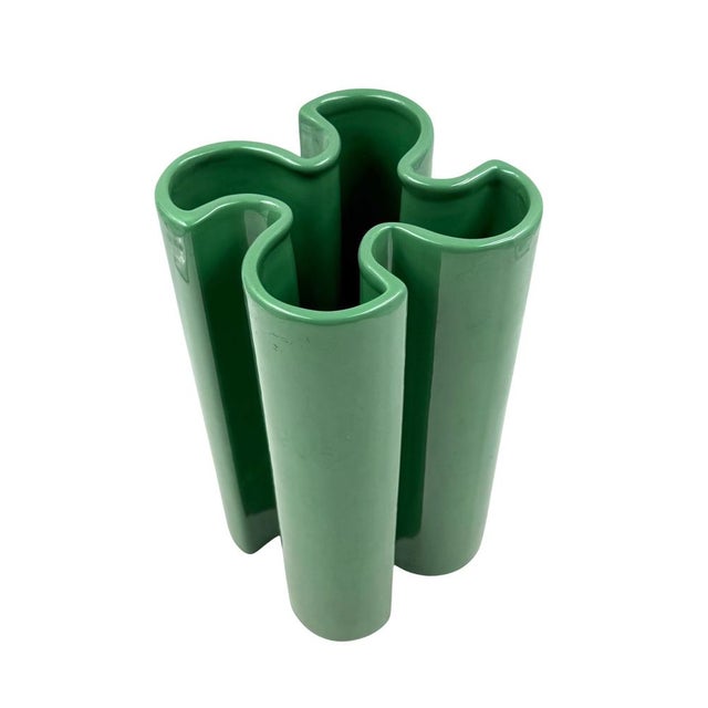 Space Age Green Ceramic Vase by Franco Bettonica for Gabbianelli, Italy, 1970s For Sale - Image 12 of 18