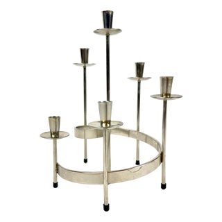 Mid-Century Modern Swedish Candlestick by Gunnar Ander for Ystad-Metal, 1960s For Sale