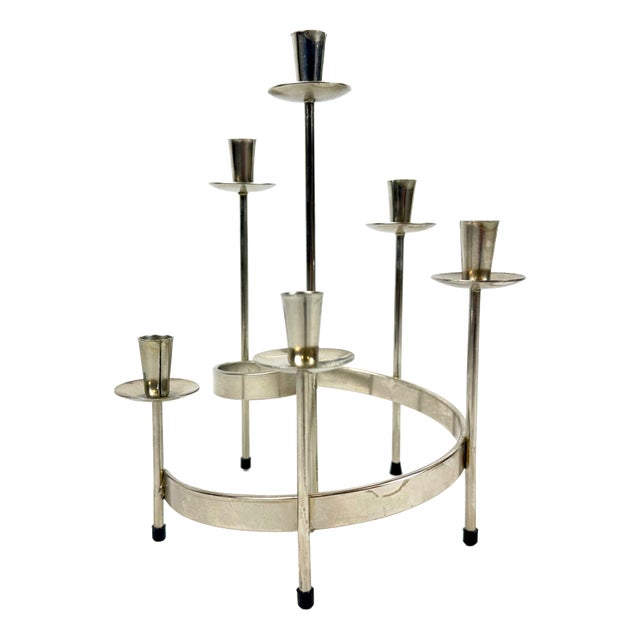 Mid-Century Modern Swedish Candlestick by Gunnar Ander for Ystad-Metal, 1960s For Sale