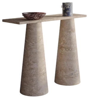 Travertino Inside Out Console Table by Karen Chekerdjian