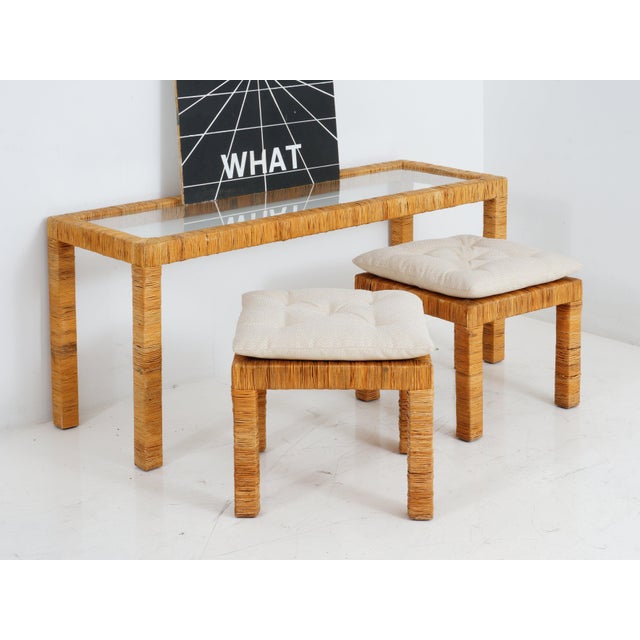 Wood Rattan Console, 1970s For Sale - Image 7 of 7