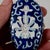 Blue Antique Blue & White Enamel Lotus Flower Chinese Snuff Bottle With Stone Stopper For Sale - Image 8 of 15