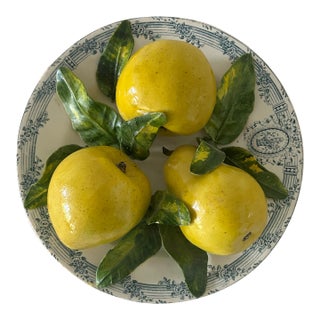 1960s Trompe l'Oeil Porcelain Lemon Plate For Sale