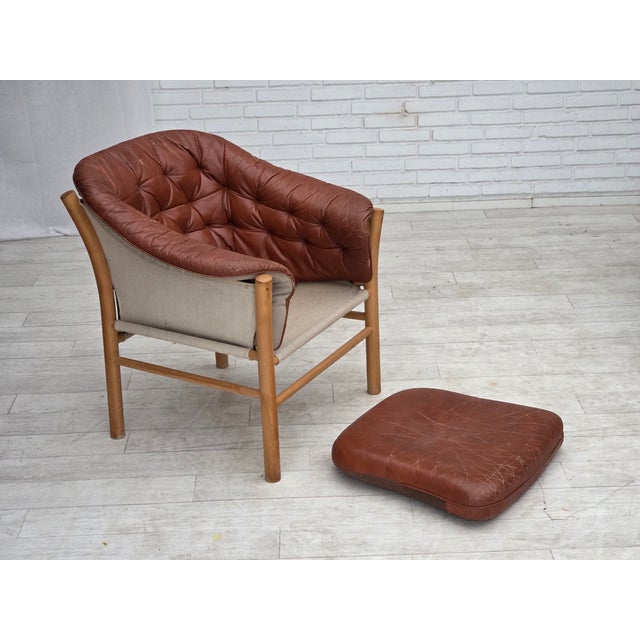 1970s Swedish Model G7 Pedro Leather Armchair by Gunnar Kentemo, 1970s For Sale - Image 5 of 18
