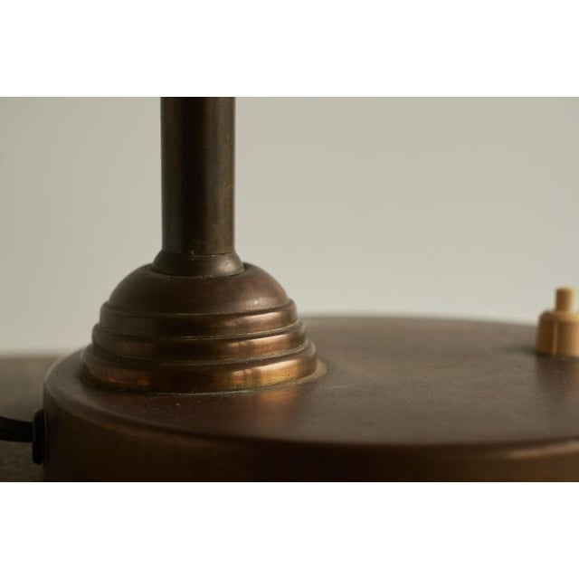 Bell-Shaped Table Lamp in Patinated Brass, Netherlands, 1930s For Sale - Image 9 of 11