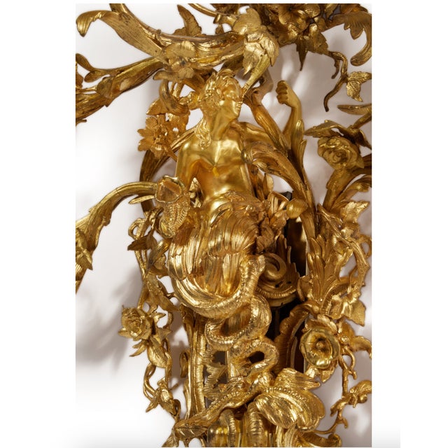 Late 18th Century Late 18th Century Pair of Gilt Bronze Six-Light Wall Lights in the Manner of Francesco Ladatte For Sale - Image 5 of 6