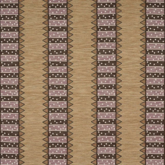 Schumacher Sample - Schumacher Noor Kilim Stripe Fabric, Aubergine For Sale - Image 4 of 4