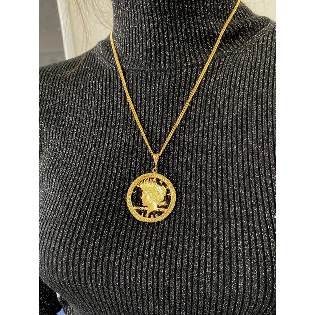 Vintage American Dollar Lady Liberty Genuine Coin White Rose Gold Vermeil Sterli For Sale In Washington DC - Image 6 of 7