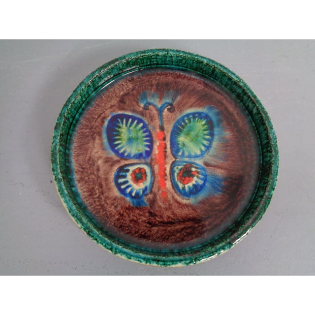 Ceramic Majolica Butterfly Ceramic Bowl, 1960s For Sale - Image 7 of 12