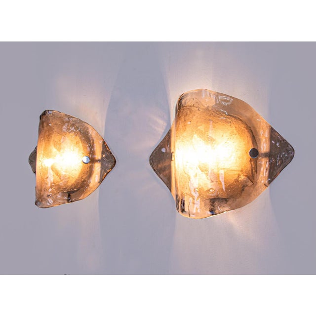 Kalmar Large Smoked Murano Glass Wall Lights from Kalmar, 1960s, Set of 2 For Sale - Image 4 of 13