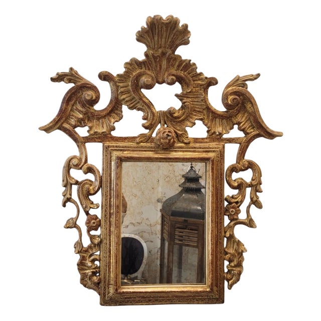 Louis XVI Style Cornucopia Mirror in Carved and Gilded Wood, France, 1920s For Sale