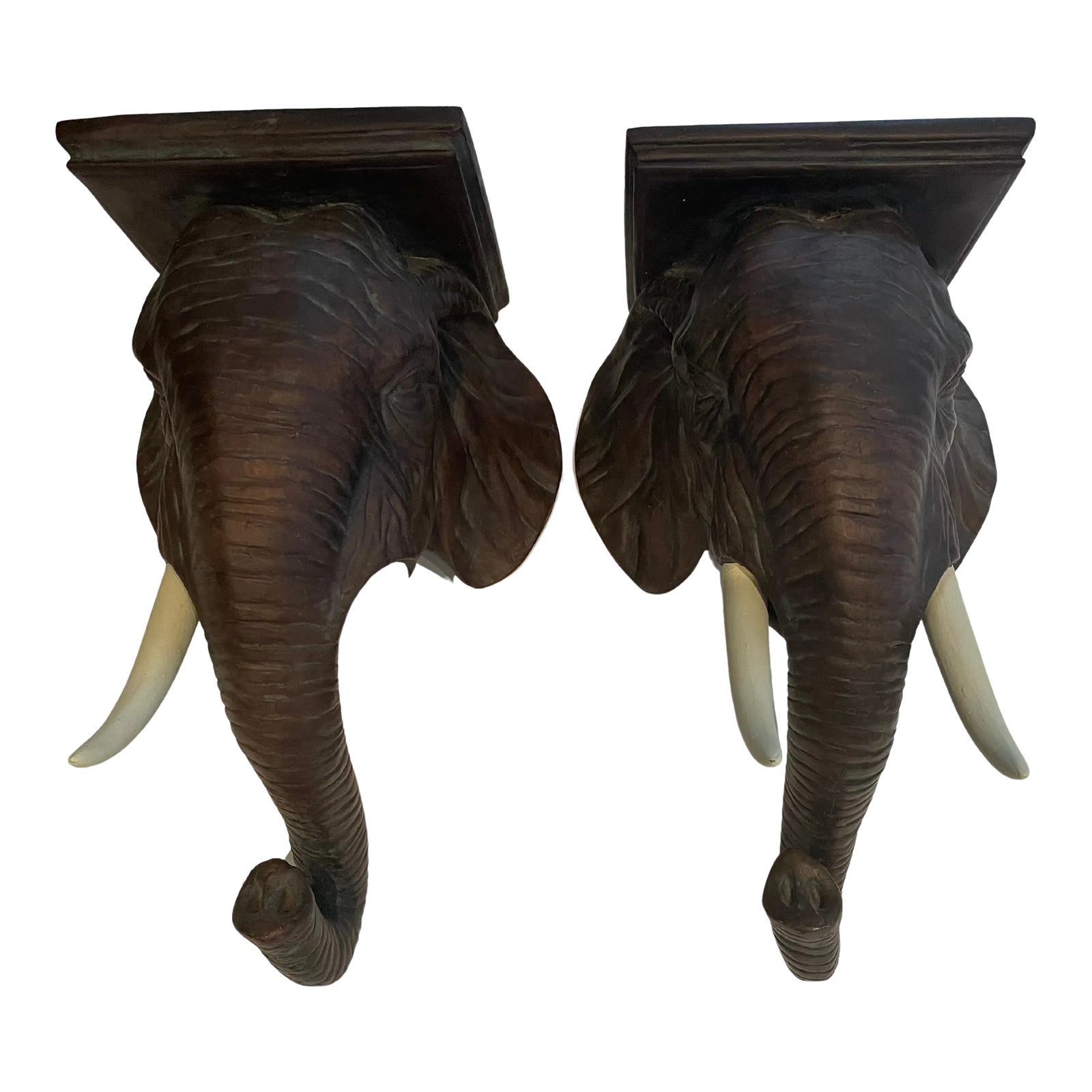 Sculptural Elephant Form Wall Brackets A Pair Chairish