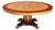 Italian Round Marquetry Dining Table With Olive Ash Veneer & Gold Leaf Pedestal For Sale