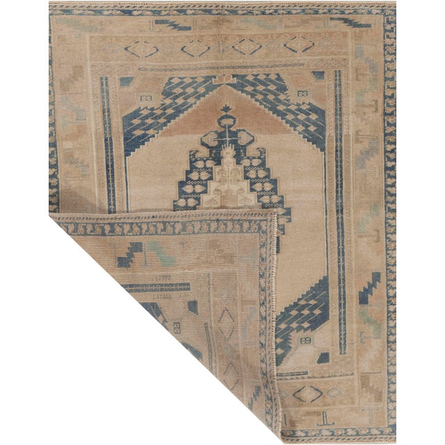 Tan Vintage Turkish Oushak Area Rug 3'6 X 4'1 For Sale - Image 8 of 8