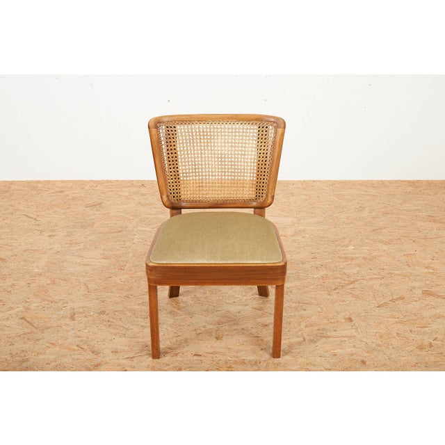 Bauhaus Model 201 Chair with Frame Wood, Back with Ronc, Seat Upholstered and Velour Fabric, for the Girsberger Bookshop, Zurich For Sale - Image 3 of 12