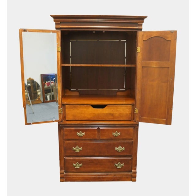 Michael Howard Berkley Collection Solid Cherry Traditional Style 40" Media Armoire For Sale - Image 4 of 13