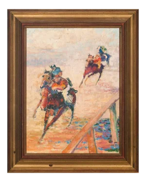 "Turning for Home" Racing Scene Painting