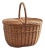 Mid Century Rustic European-Style Oval Picnic Basket For Sale