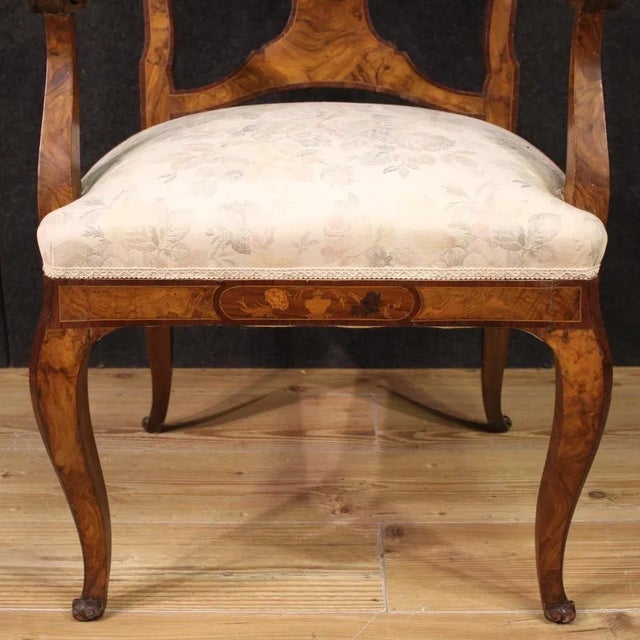 Italian Inlaid Armchair, 1950s For Sale - Image 4 of 13