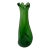 Vintage MCM Handmade Green Swung Dimple Vase Glass Art For Sale