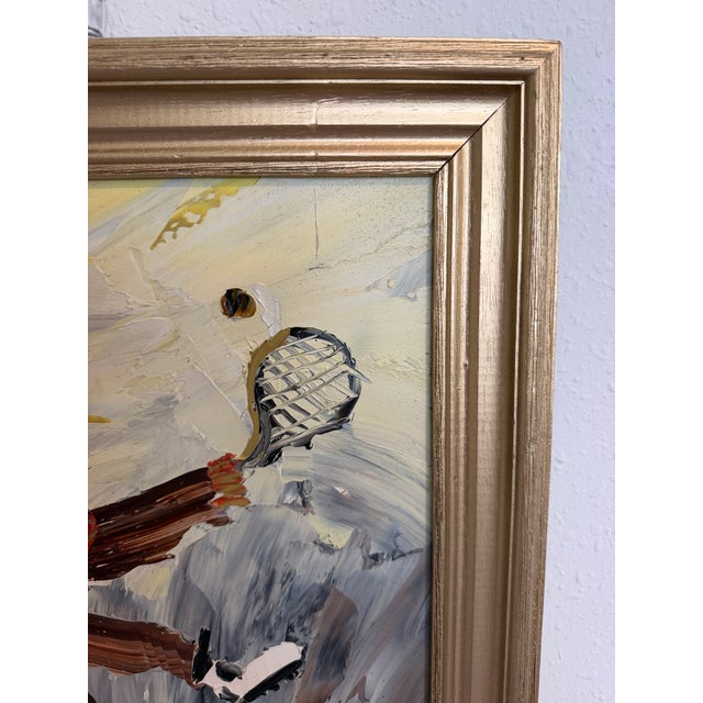 1982 Morris Katz (1931–2010) Original Oil Painting Clown Impasto Palette Knife For Sale - Image 9 of 12