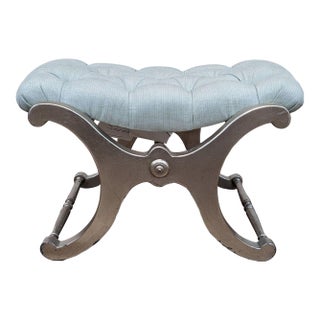 Vintage Style Tufted Ottoman/Stool by Hickory Chair Co. For Sale