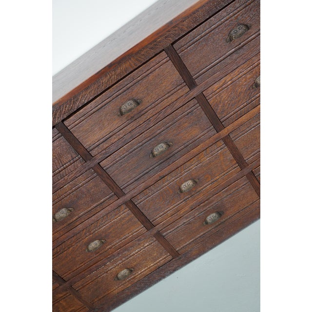 French Oak Hardware Store Apothecary Cabinet, 1920s-1930s For Sale - Image 9 of 16