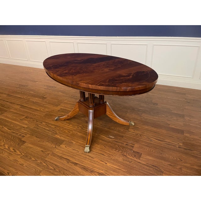 English Oval Mahogany Breakfast/Dining Table by Leighton Hall. Made-To-Order For Sale - Image 3 of 11