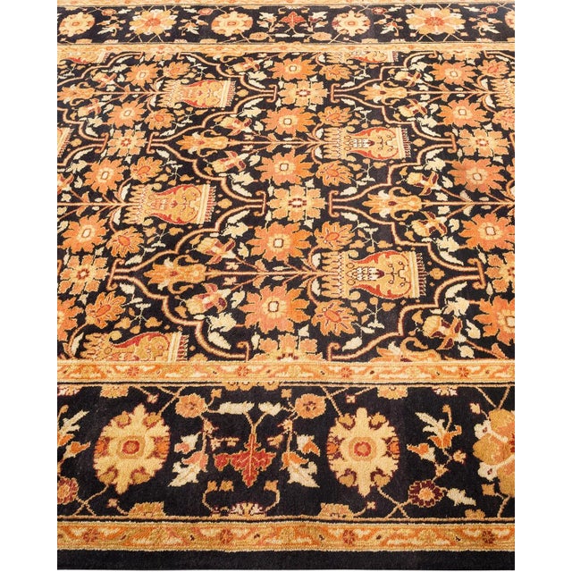 Solo Rugs Vintage Traditional Hand Knotted Wool Area Rug, Black - 6'1" X 8'7" For Sale - Image 4 of 9