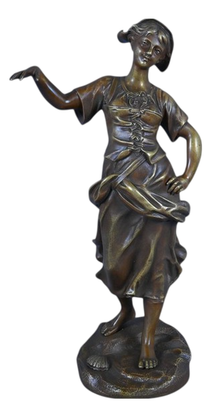 Bronze Fisherwoman by Giraud, 19th Century