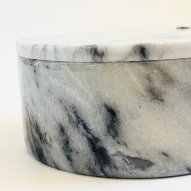 Vintage Circular Marble Box For Sale - Image 9 of 13