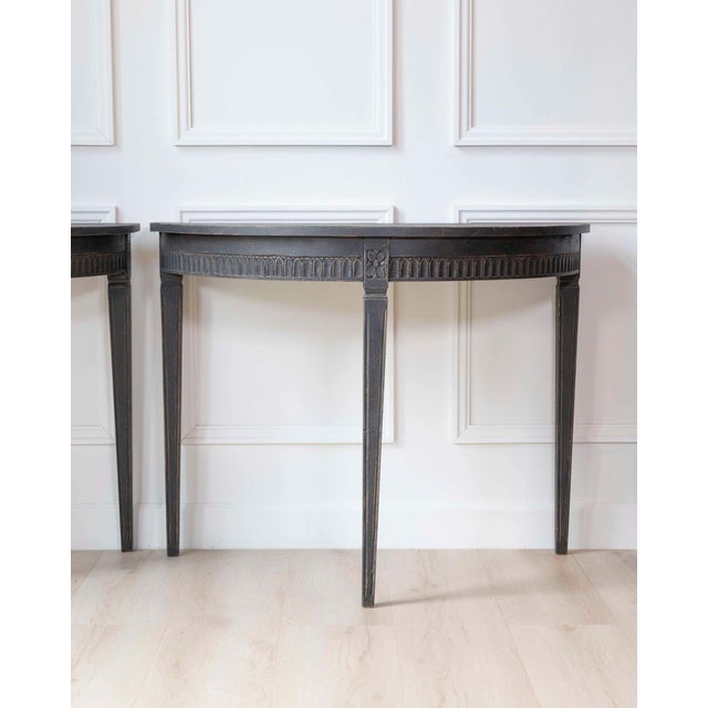 19th Century Pair of Swedish Demi-Lune Tables, circa 1880 For Sale - Image 5 of 11