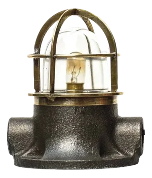 Spining Top Lamp in Patinated Cast Iron and Brass, 1950s