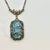 1920s Antique Art Deco Art Nouveau Blue Glass & Silver Tone Pendant Necklace, 14.5”. For Sale - Image 9 of 12