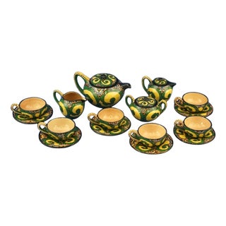 Futurist Ceramic Service from Ruggero Lanni Rome, Italy, 1920s, Set of 15 For Sale