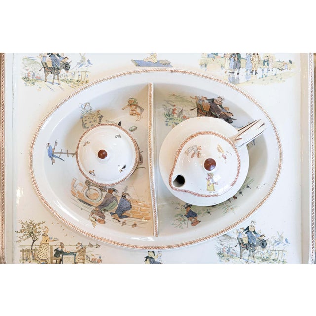 French Sarreguemines Late 19th Century Miniature Sink with Pastoral Scenes For Sale - Image 11 of 11
