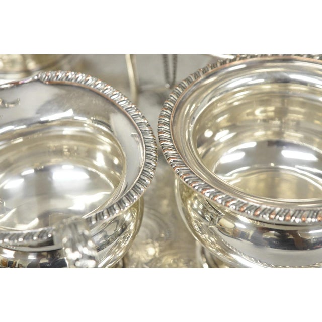 Vintage English Sheffield Edwardian Silver Plated Tea Set W/ Tilting Pot 7 PCS For Sale - Image 10 of 18