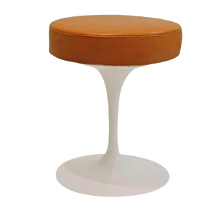 Mid-Century Leather Tulip Stool by Eero Saarinen for Knoll Inc. / Knoll International, 1970s