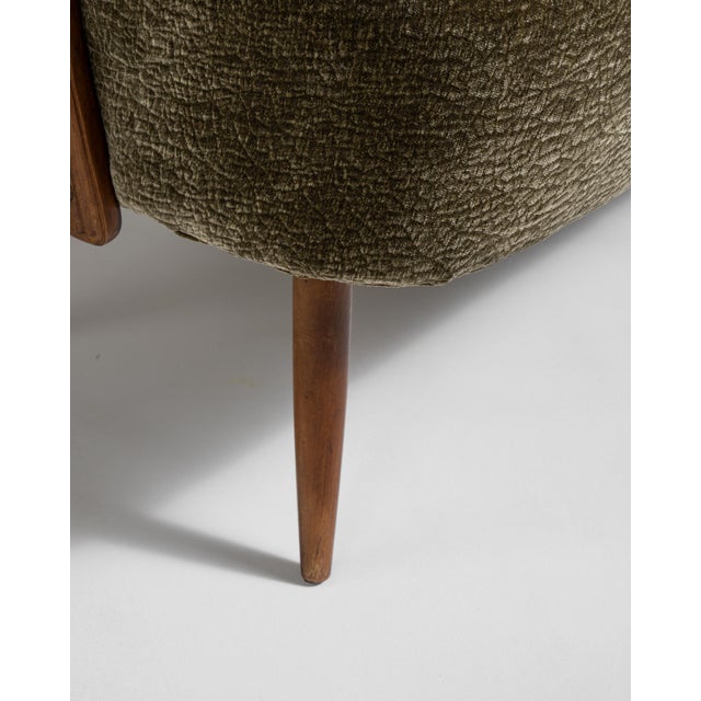 Olive Danish Upholstered Sofa, Antique, Denmark, Circa 1940 For Sale - Image 8 of 13