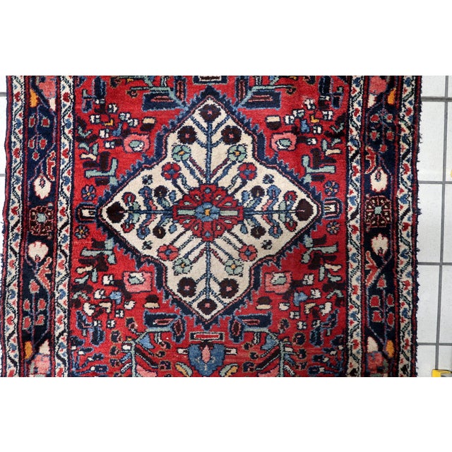 1920s, Antique Persian Hamadan Handmade Runner 3.5' X 9.9' For Sale - Image 9 of 13