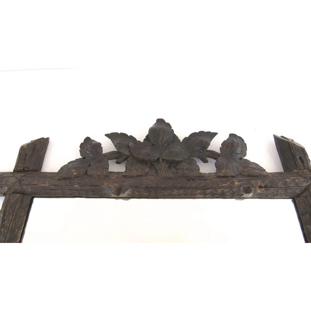 Black Forest Carved Frame Mirror with Leaf and Branch Motif For Sale - Image 4 of 6