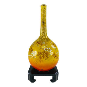 Early 20th Century Vintage Hand Painted Chinese Export Vase With Stand