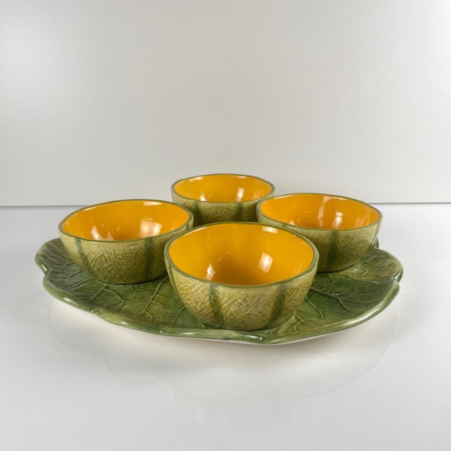 1980s Melon Service in Earthenware for 4 People, 20th Century, 1970s For Sale - Image 5 of 13