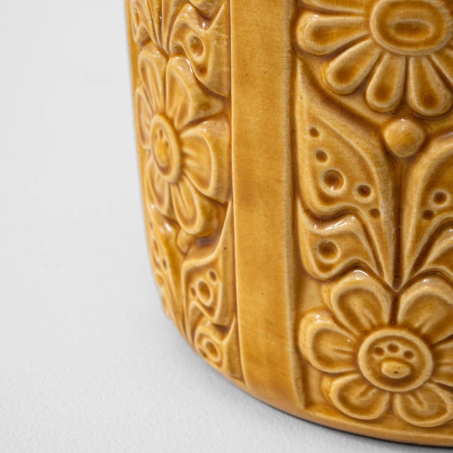 1960s German W. Germany Mid-Century Modern Yellow Mustard Ceramic Vase For Sale - Image 11 of 18