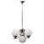 Art Deco Chrome Chandelier with White Globe Shades, 1930s For Sale - Image 13 of 13