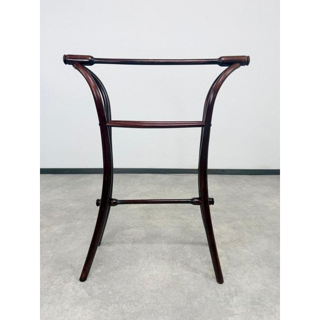 A rare and elegant piece of furniture history, this antique towel rail (or valet stand) is a classic example of Michael...